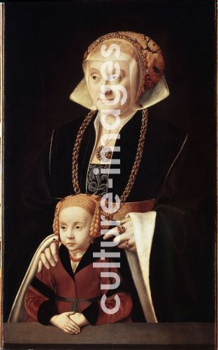 Bartholomäus Bruyn, Porträt einer Dame mit Tochter, Bruyn, Bartholomäus (Barthel), der Ältere (1493-1555)