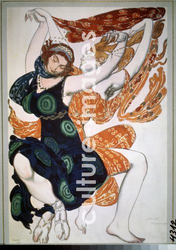 Léon Bakst, Zwei Böotierinnen. Kostümentwurf zum Ballett Narzissus von N. Tscherepnin, Bakst, Léon (1866-1924)