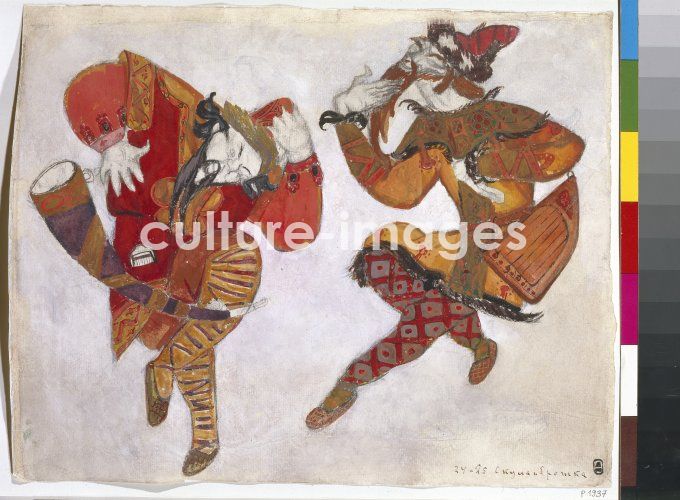 Nicholas Roerich, Roerich, Nicholas (1874-1947), Die Skomorochi. Kostümentwurf zur Oper Fürst Igor von A. Borodin