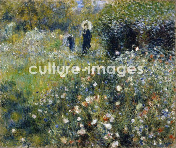 Pierre Auguste Renoir, Frau mit Sonnenschirm in einem Garten