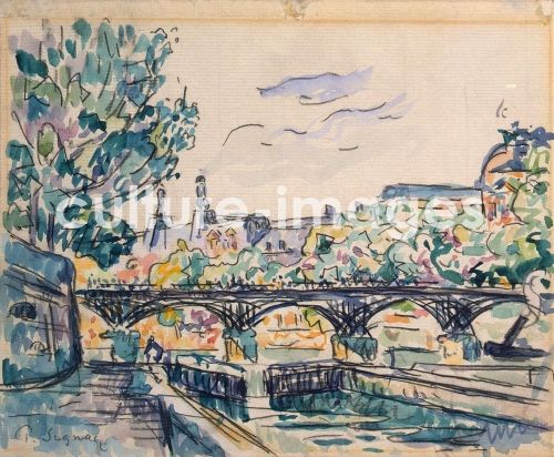 Paul Signac, Seineufer nähe der Pont des Arts mit Blick zum Louvre
