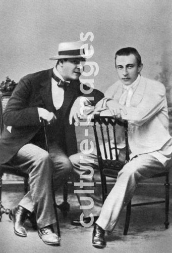 Komponist Sergei Rachmaninow (1873-1943) und Opernsänger Fjodor Schaljapin (1873–1938)