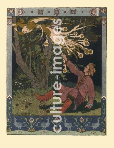 Illustration zum Märchen Iwan Zarewitsch, der Feuervogel und der graue Wolf