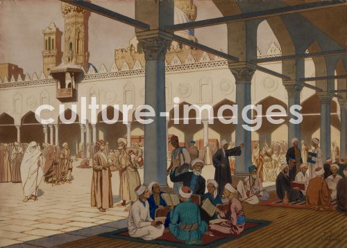 Iwan Jakowlewitsch Bilibin, Der Innenhof der Al-Azhar-Moschee und Universität in Kairo