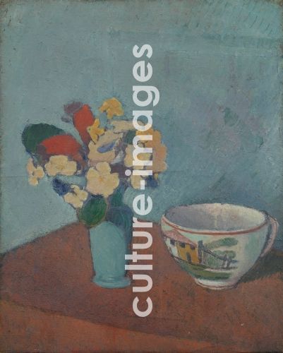 Émile Bernard, Vase mit Blumen und Tasse.