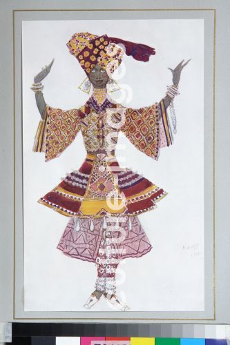 Léon Bakst, Kostümentwurf zum Ballett Der blaue Gott von R. Hahn