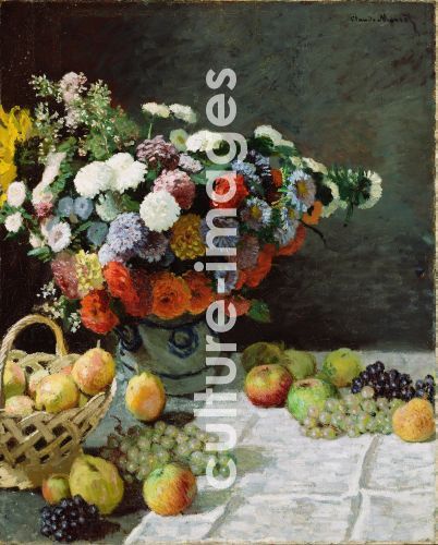 Claude Monet, Stillleben mit Blumen und Früchten