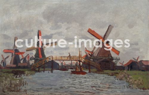 Claude Monet, Windmühlen in Westzijderveld in der Nähe von Zaandam