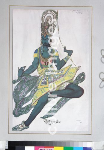 Léon Bakst, Vaslav Nijinsky. Kostümentwurf zum Ballett Der blaue Gott von R. Hahn