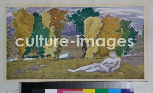 Léon Bakst, Bühnenbildentwurf zum Ballett Daphnis et Chloé von M. Ravel