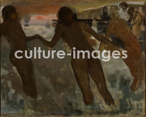 Edgar Degas, Bauernmädchen beim Baden am Meer, in der Dämmerung