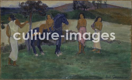 Paul Gauguin, Komposition mit Figuren und Pferd
