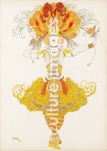 Léon Bakst, Kostümentwurf zum Ballett Der Feuervogel (L