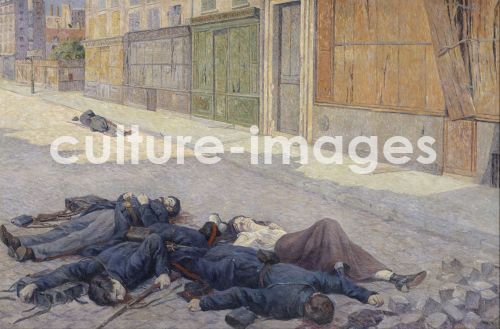 Maximilien Luce, Eine Strasse in Paris im Mai 1871