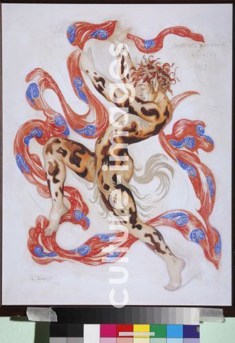 Léon Bakst, Vaslav Nijinsky im Ballett Nachmittag eines Fauns von C. Debussy.