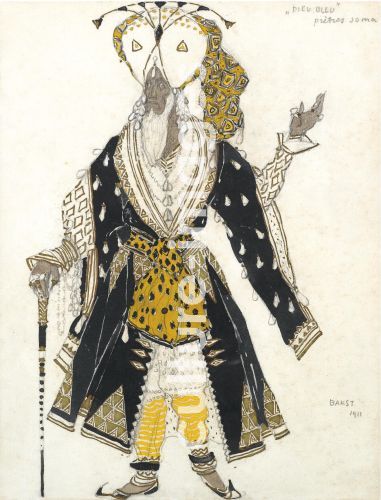 Léon Bakst, Kostümentwurf zum Ballett Der blaue Gott von R. Hahn