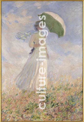 Claude Monet, Frau mit Sonnenschirm (Essai de figure en plein air (vers la droite)
