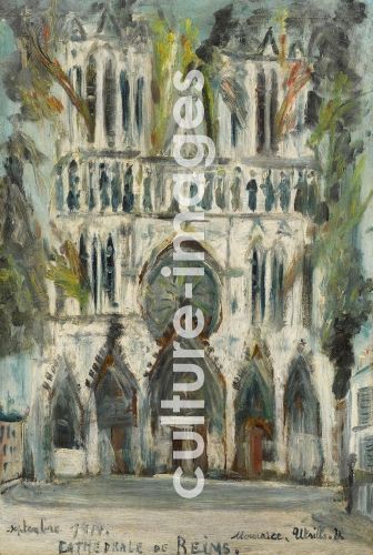 Maurice Utrillo, Kathedrale von Reims in Flammen
