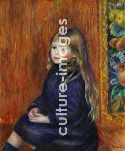 Pierre Auguste Renoir, Renoir, Pierre Auguste (1841-1919), Enfant assis en robe bleue (Portrait d
