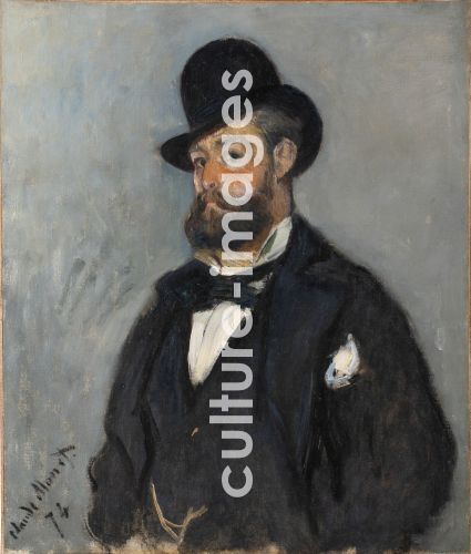 Claude Monet, Monet, Claude (1840-1926), Porträt von Léon Monet, Öl auf Leinwand, Impressionismus, 1874, Frankreich, Privatsammlung, .