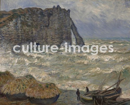 Claude Monet, Monet, Claude (1840-1926), Raue See bei Etretat, Öl auf Leinwand, Impressionismus, 1883, Frankreich, Musée des Beaux-Arts, Lyon.