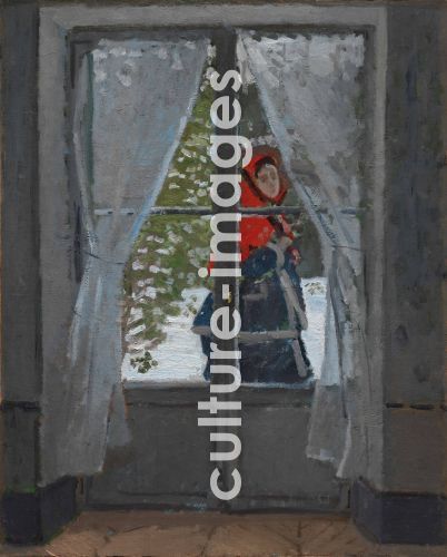 Claude Monet, Monet, Claude (1840-1926), Das rote Kopftuch, Öl auf Leinwand, Impressionismus, um 1868-1873, Frankreich, Cleveland Museum of Art, Cleveland.
