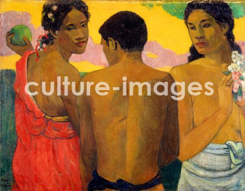 Paul Gauguin, Gauguin, Paul Eugéne Henri (1848-1903), Drei Tahitianer, Öl auf Leinwand, Postimpressionismus, 1899, Frankreich, National Gallery of Scotland, Edinburgh.