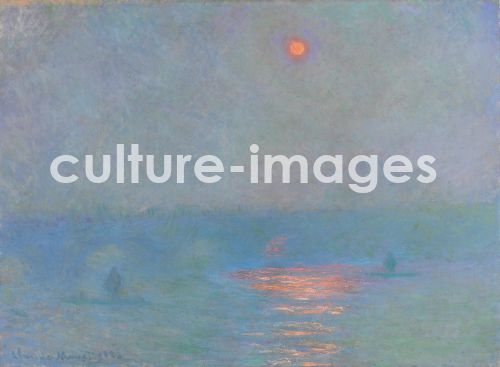 Claude Monet, Monet, Claude (1840-1926), Waterloo Bridge: Sonnenlicht-Effekt im Nebel, Öl auf Leinwand, Impressionismus, 1903, Frankreich, National Gallery of Canada.