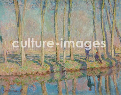 Claude Monet, Monet, Claude (1840-1926), Jean-Pierre Hoschedé und Michel Monet am Ufer der Epte, Öl auf Leinwand, Impressionismus, um 1887-1890, Frankreich, National Gallery of Canada.
