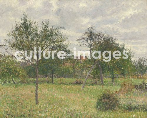 Camille Pissarro, Pissarro, Camille (1830-1903), Herbst, bewölkter Morgen, Eragny, Öl auf Leinwand, Impressionismus, 1900, Frankreich, Fuji Art Museum, Tokyo. Camille Pissarro, Pissarro, Camille (1830-1903), Herbst, bewölkter Morgen, Eragny, Öl auf Leinwand, Impressionismus, 1900, Frankreich, Fuji Art Museum, Tokyo.