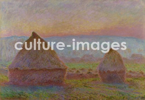 Claude Monet, Monet, Claude (1840-1926), Heuschober in Giverny. Die Abendsonne, Öl auf Leinwand, Impressionismus, 1888-1889, Frankreich, Museum of Modern Art, Saitama.