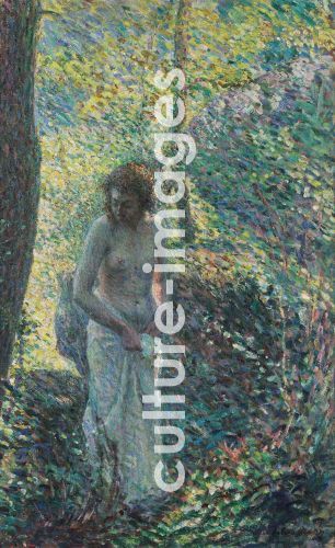 Henri Lebasque, Lebasque, Henri (1865-1937), Junges Mädchen im Wald, Öl auf Leinwand, Postimpressionismus, 1897, Frankreich, Museo de Arte de Ponce.