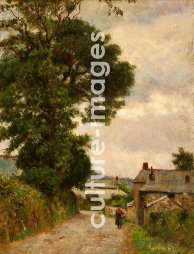 Paul Gauguin, Gauguin, Paul Eugéne Henri (1848-1903), Dorfstraße, Öl auf Leinwand, Postimpressionismus, 1873, Frankreich, Privatsammlung.