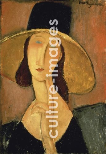 Amedeo Modigliani, Jeanne Hébuterne mit großem Hut