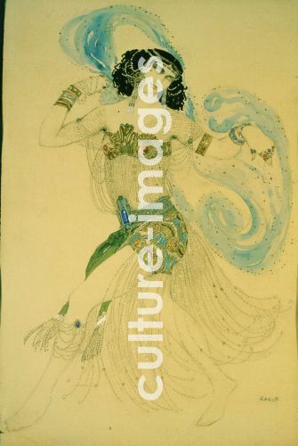 Léon Bakst, Tanz mit sieben Schleiern. Kostümentwurf zum Theaterstück Salome von O. Wilde, Bakst, Léon (1866-1924)