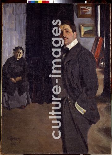 Léon Bakst, Porträt Sergei Djagilew (1872-1929) mit seiner Kinderfrau, Bakst, Léon (1866-1924)