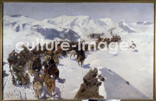 Franz Roubaud, Fürst Argutinski überquert die Kaukasische Bergkette, Roubaud, Franz (1856-1928)