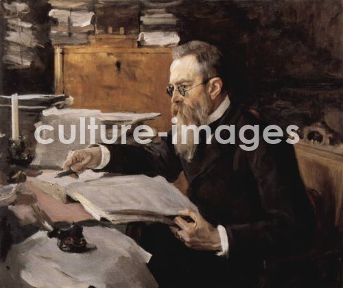 Valentin Alexandrowitsch Serow, Porträt des Komponisten Nikolai Rimski-Korsakow