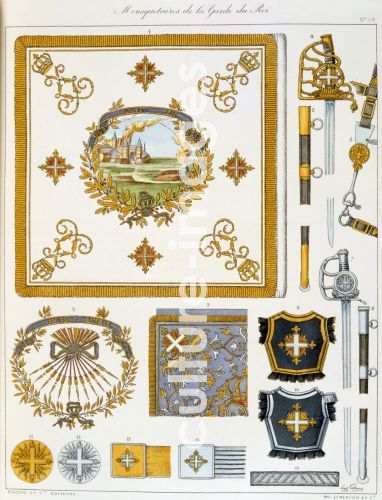 French military accoutrements including sword