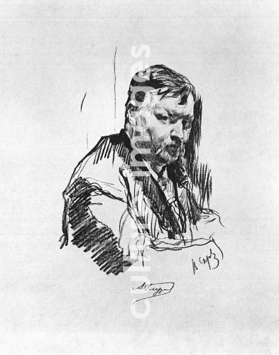 Valentin Alexandrowitsch Serow, Porträt des Komponisten Alexander Glasunow (1865-1936)