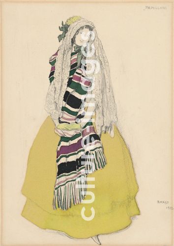 Léon Bakst, Kostümentwurf zum Ballett Les Papillons von Robert Schumann