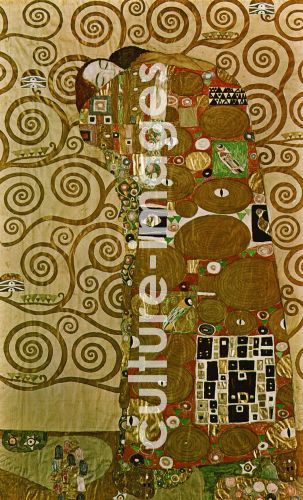 Gustav Klimt, Die Erfüllung (Die Umarmung) Entwurf für den Wandfries im Palais Stoclet in Brüssel, Detail