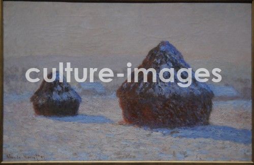 Claude Monet, Die Getreideschober, Schneeeffekt, Morgen