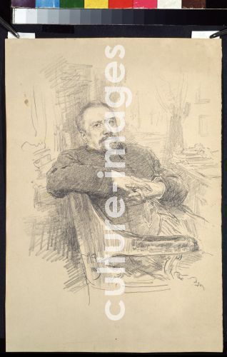 Ilja Jefimowitsch Repin, Portrait of the author Nikolai Leskov (1831-1895)