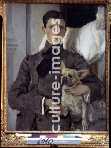 Valentin Alexandrowitsch Serow, Portrait of Prince Felix Yusupov, Count Sumarokov-Elston (1887-1967) with a dog