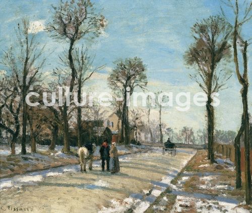 Camille Pissarro, Route de Versailles, Louveciennes, Winter Sun and Snow