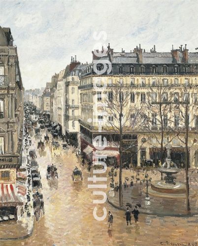 Camille Pissarro, Rue Saint-Honoré in the Afternoon. Effect of Rain
