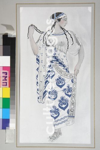 Léon Bakst, Costume design for Ida Rubinstein in the ballet Hélène de Sparte by E. Verhaeren and D. de Séverac