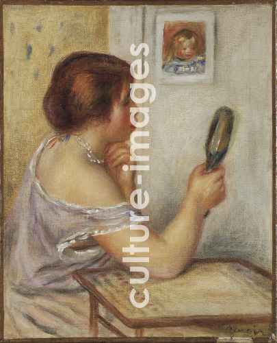 Pierre Auguste Renoir, Marie Dupuis tenant un miroir avec un portrait de Coco