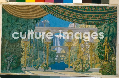 Iwan Jakowlewitsch Bilibin, The Gardens of Chernomor. Stage design for the opera Ruslan and Ludmila by M. Glinka